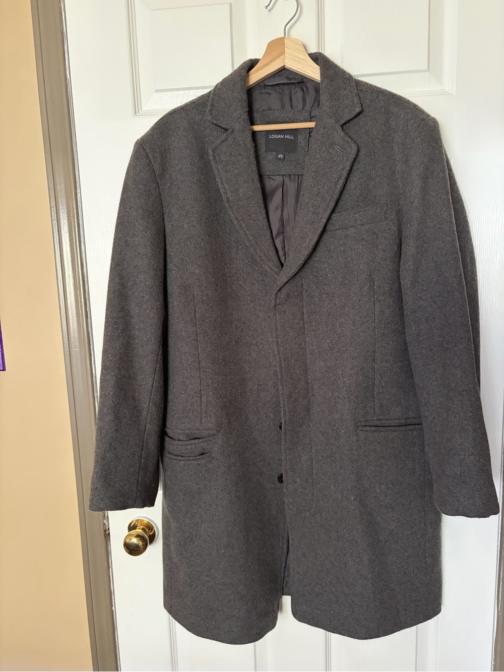 Men's Charcoal Wool Pea Coat